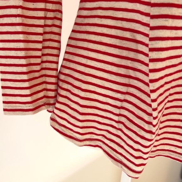 Rebecca Taylor red and off-white striped, long-sleeve mariner T, peplum - Picture 5 of 11